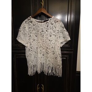 Forever 21+ 3x, Crochet Fringe, Sheer Top, Fairy Garden,  Boho, Concert,...